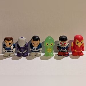 Collection Of 6 Marvel Ooshies Pencil Toppers Including Rare Glitter Iron Man!